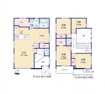 �Ԏ��}�i�̂P�ˌ��j�@4LDK�{WIC�{���l����