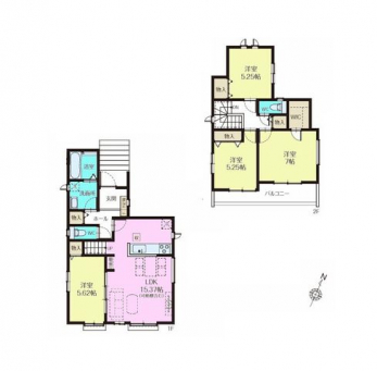 �Ԏ��}�i�̂P�ˌ��j�@4LDK�{WIC