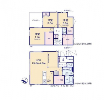 �Ԏ��}�i�̂P�ˌ��j�@3LDK�{4WIC