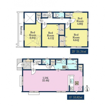 �Ԏ��}�i�̂P�ˌ��j�@4LDK