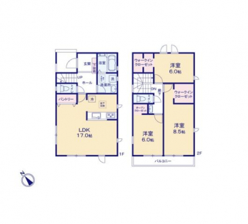 �Ԏ��}�i�̂P�ˌ��j�@3LDK�{2WIC