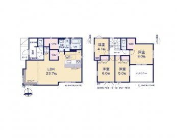 �Ԏ��}�i�̂P�ˌ��j�@4LDK�{2WIC