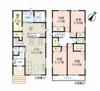 �Ԏ��}�i�̂P�ˌ��j�@4LDK