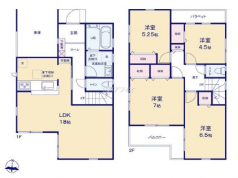 �Ԏ��}�i�̂P�ˌ��j�@4LDK