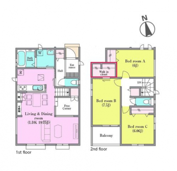 �Ԏ��}�i�̂P�ˌ��j�@3LDK�{�t���[�R�[�i�[