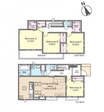 �Ԏ��}�i�̂P�ˌ��j�@4LDK