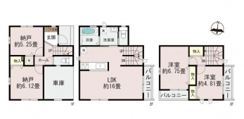 �Ԏ��}�i�̂P�ˌ��j�@4LDK