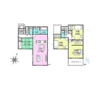 �Ԏ��}�i�̂P�ˌ��j�@4LDK�{WIC