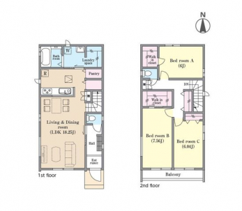 �Ԏ��}�i�̂P�ˌ��j�@3LDK