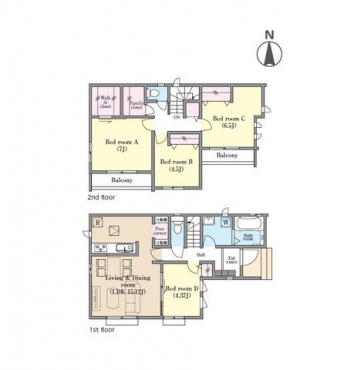 �Ԏ��}�i�̂P�ˌ��j�@4LDK