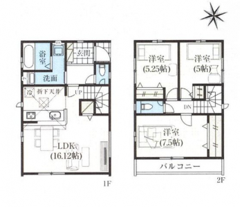 �Ԏ��}�i�̂P�ˌ��j�@3LDK