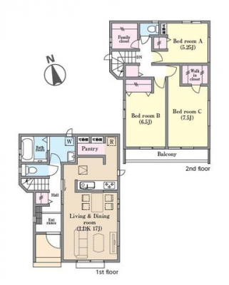 �Ԏ��}�i�̂P�ˌ��j�@3LDK