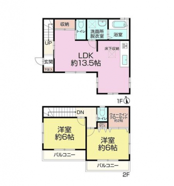 �Ԏ��}�i�̂P�ˌ��j�@2LDK+WIC