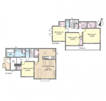 �Ԏ��}�i�̂P�ˌ��j�@4LDK