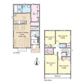 �Ԏ��}�i�̂P�ˌ��j�@4LDK�{WIC