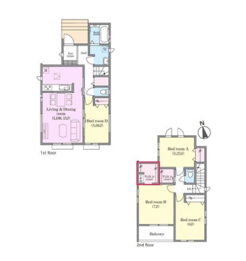 �Ԏ��}�i�̂P�ˌ��j�@4LDK