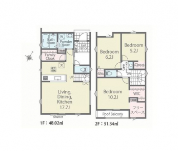 �Ԏ��}�i�̂P�ˌ��j�@3LDK�{WIC�{�t�@�~���[�N���[�N