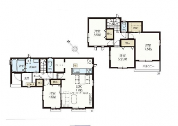 �Ԏ��}�i�̂P�ˌ��j�@4LDK