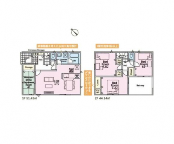 �Ԏ��}�i�̂P�ˌ��j�@4LDK