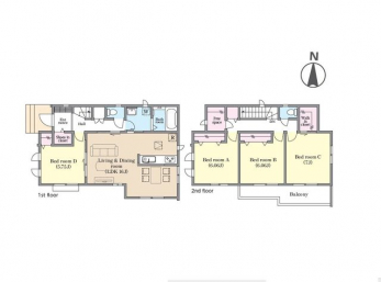 �Ԏ��}�i�̂P�ˌ��j�@4LDK