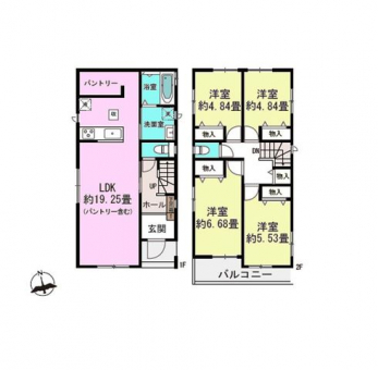 �Ԏ��}�i�̂P�ˌ��j�@4LDK