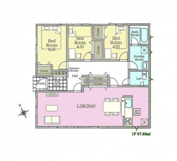 �Ԏ��}�i�̂P�ˌ��j�@3LDK