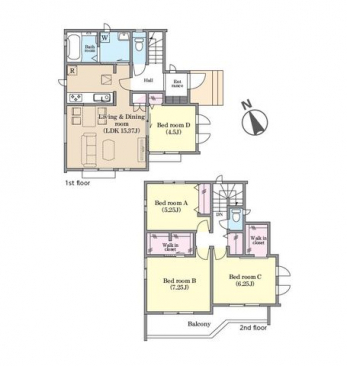 �Ԏ��}�i�̂P�ˌ��j�@4LDK