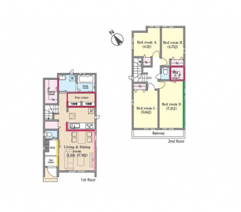 �Ԏ��}�i�̂P�ˌ��j�@4LDK