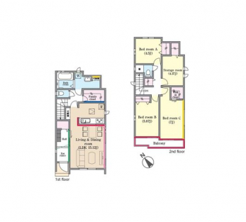 �Ԏ��}�i�̂P�ˌ��j�@3SLDK