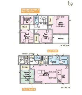 �Ԏ��}�i�̂P�ˌ��j�@4LDK