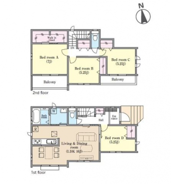 �Ԏ��}�i�̂P�ˌ��j�@4LDK