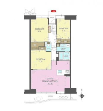 �Ԏ��}�i�̂P�}���V�����j�@3LDK