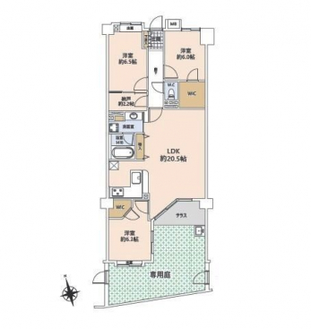 �Ԏ��}�i�̂P�}���V�����j�@3LDK+S