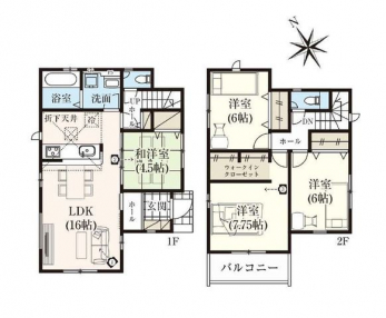 �Ԏ��}�i�̂P�ˌ��j�@4LDK