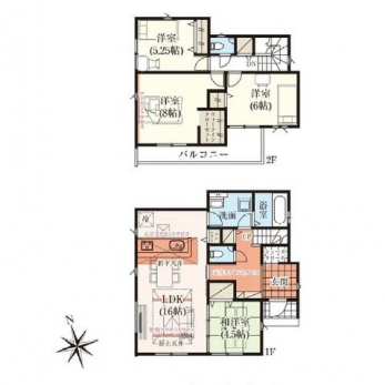 �Ԏ��}�i�̂P�ˌ��j�@4LDK�{WIC+SC�{�p���g���[