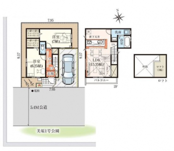 �Ԏ��}�i�̂P�ˌ��j�@2LDK�{���t�g+2WIC