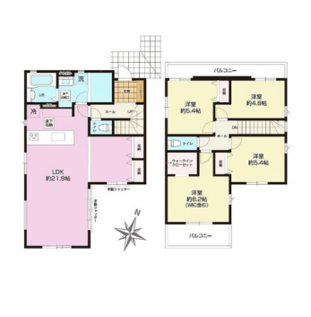 �Ԏ��}�i�̂P�ˌ��j�@4LDK